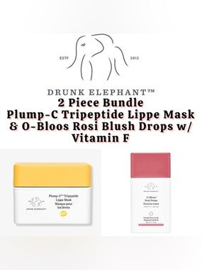 Drunk Elephant - Plump-C Tripeptide Lippe Mask & O-Bloos Rosi Blush Drops (NEW)
